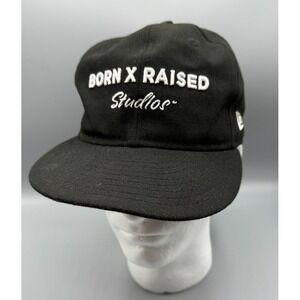 Born X Raised Studios New Era Hat Black, Snapback Cap